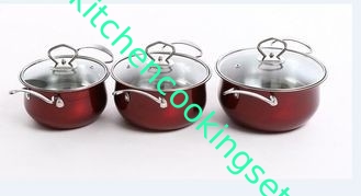 Не баки и лотки ручки красные установленные для дизайна плитаа индукции профессионального элегантного